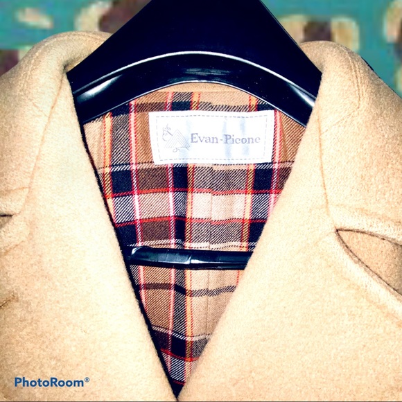 EVAN PICONE, VINTAGE WOOL PEA COAT, Camel, Wmn’s M - Picture 3 of 14